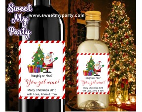 Christmas wine Labels,Mini Wine Labels,Christmas Mini Wine Labels,(004ch)